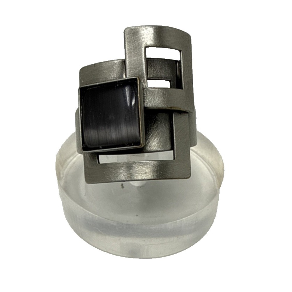 Christophe Poly Modernist Ring Size 8.75 Brushed Aluminum